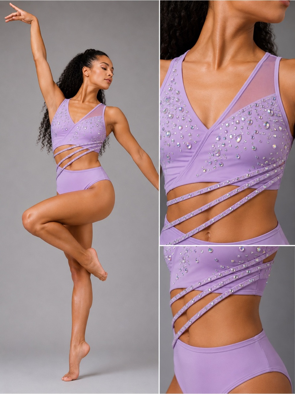 LA dance illusion Solo dance custom lavender costume AMBITION contemporary MC